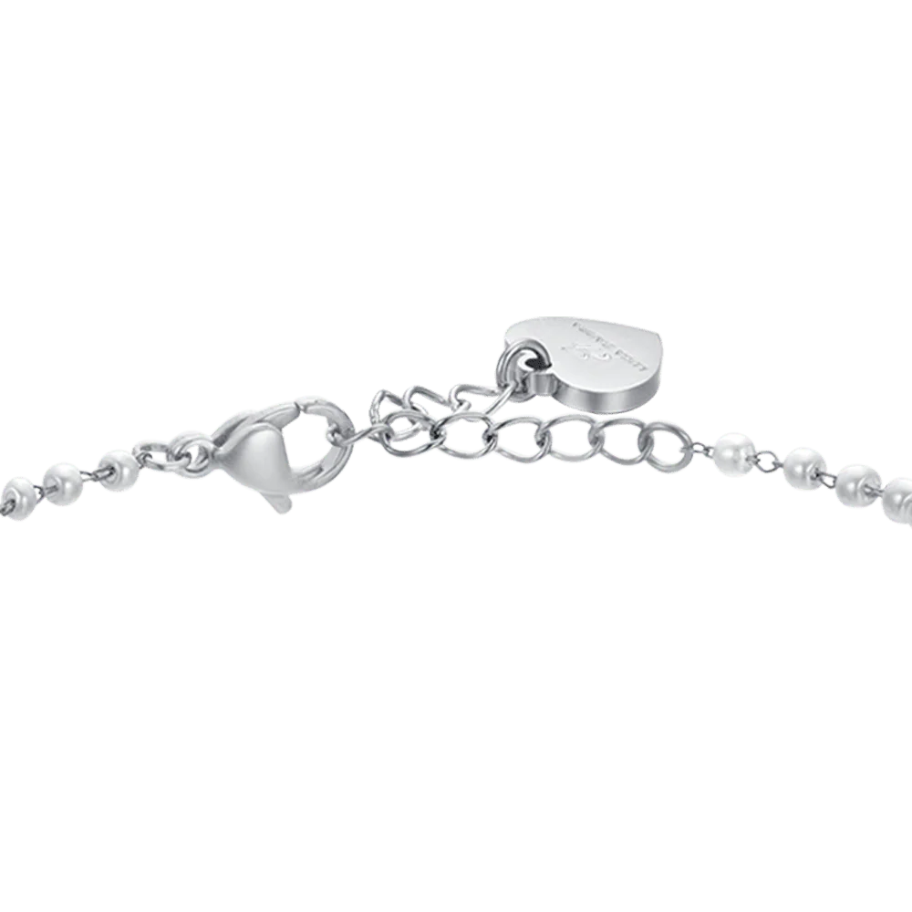 BRACCIALE DONNA IN ACCIAIO PERLE CON CUORI - Image 5