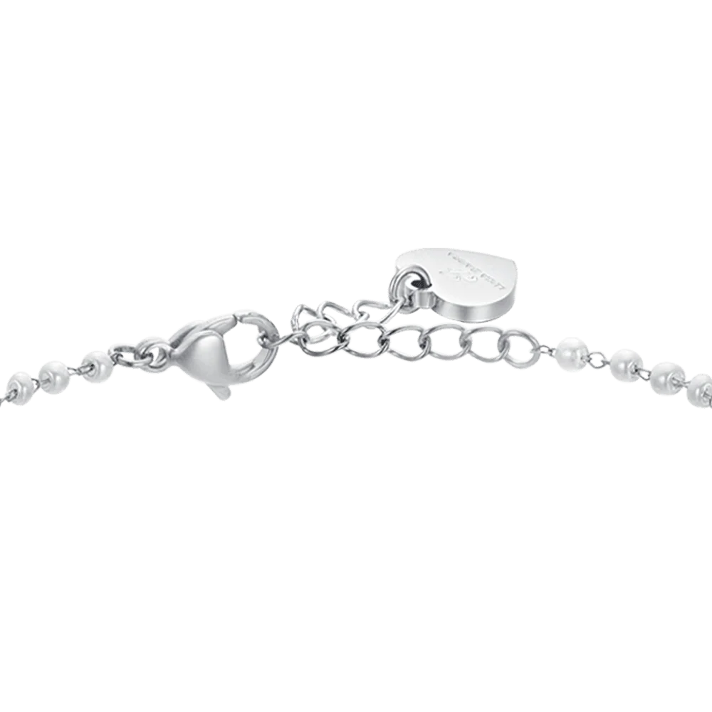 BRACCIALE DONNA IN ACCIAIO PERLE CON FARFALLE - Image 5
