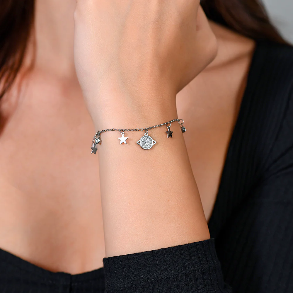 BRACCIALE DONNA IN ACCIAIO PIANETA E STELLE - Image 2