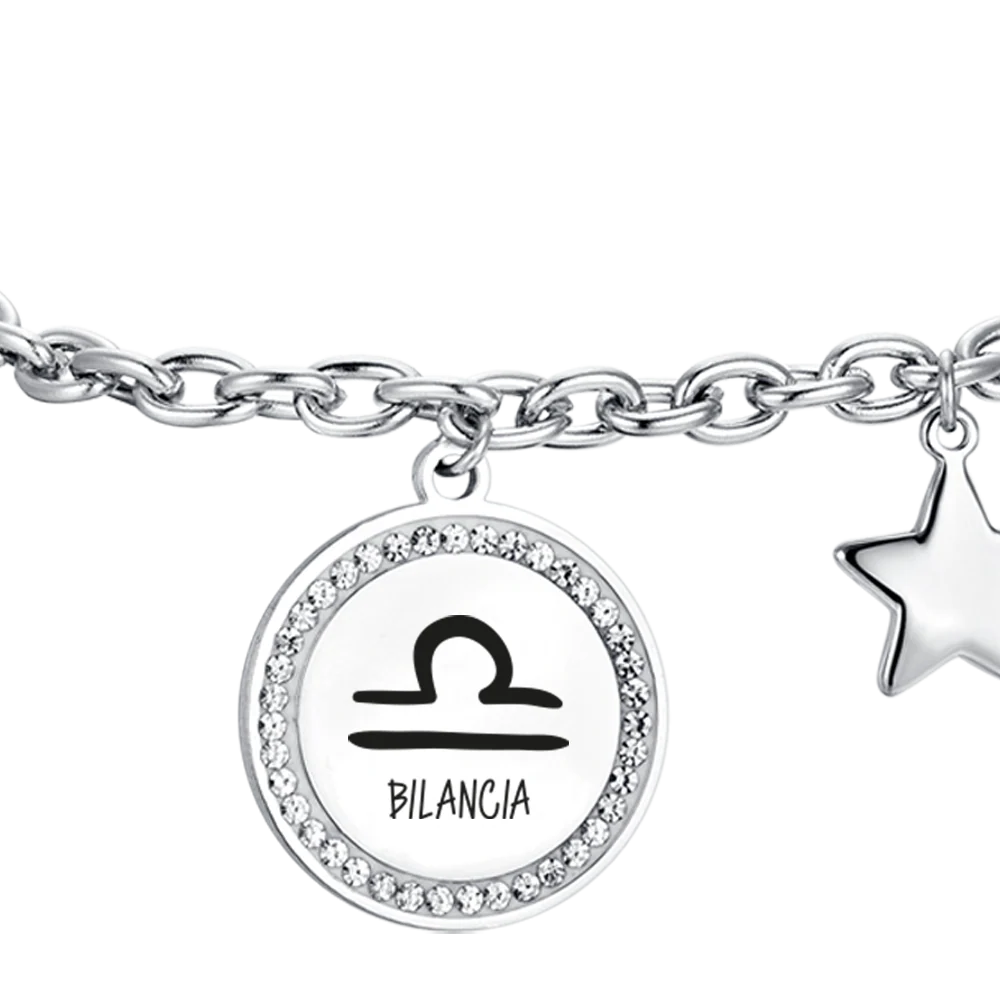 BRACCIALE DONNA IN ACCIAIO SEGNO ZODIACALE BILANCIA PIASTRA - Image 5