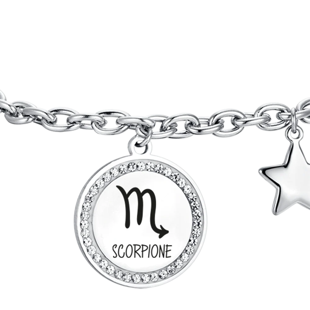 BRACCIALE DONNA IN ACCIAIO SEGNO ZODIACALE SCORPIONE PIASTRA - Image 5