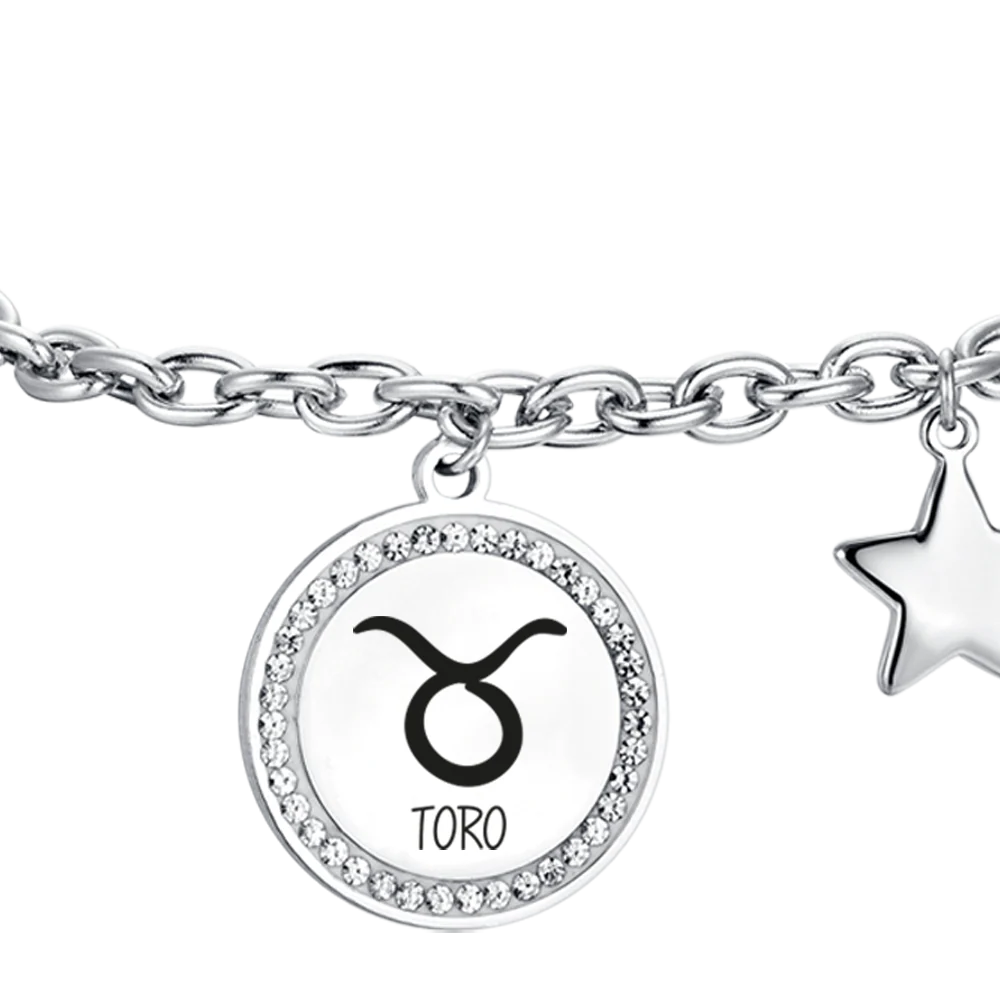 BRACCIALE DONNA IN ACCIAIO SEGNO ZODIACALE TORO PIASTRA - Image 5