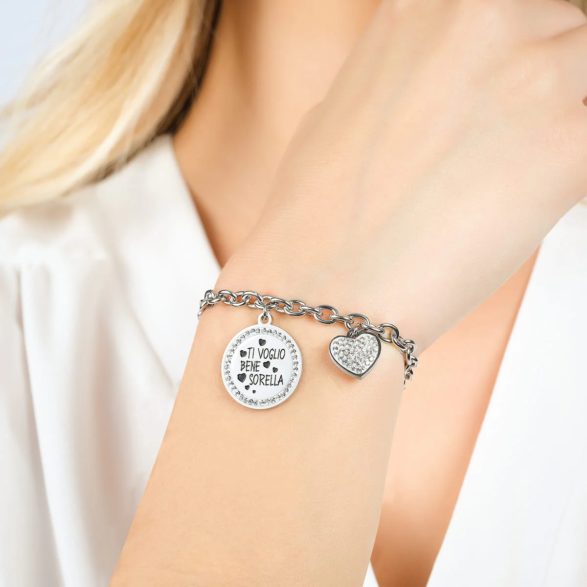 BRACCIALE DONNA IN ACCIAIO TI VOGLIO BENE SORELLA - Image 2