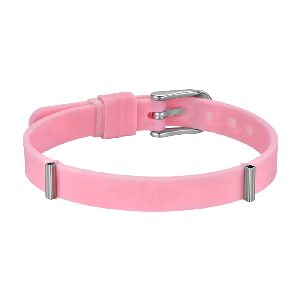 BRACCIALE DONNA IN SILICONE ROSA