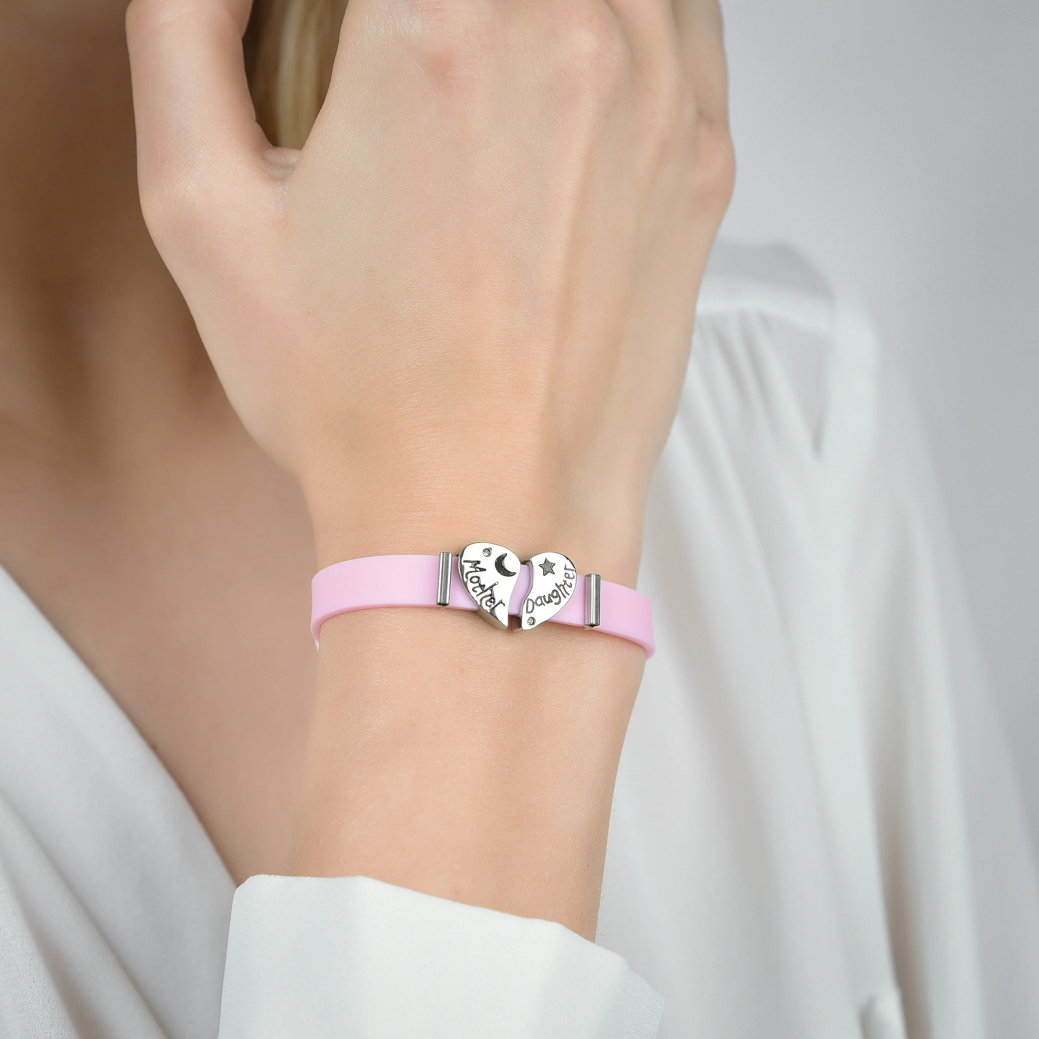 BRACCIALE DONNA IN SILICONE ROSA - Image 2