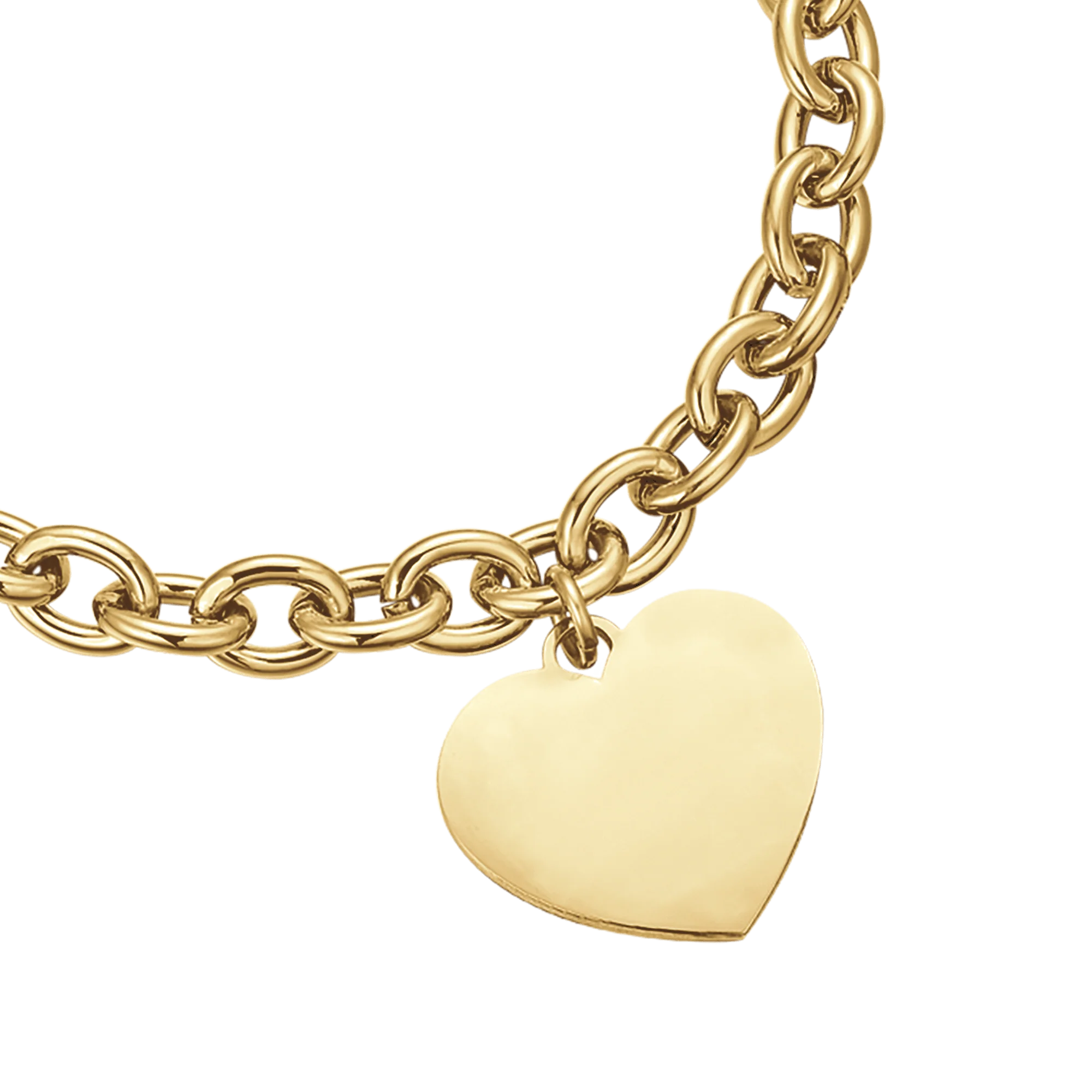 BRACCIALE DONNA PERSONALIZZATO IN ACCIAIO DORATO CON CUORE MAGLIA CATENA - Image 4