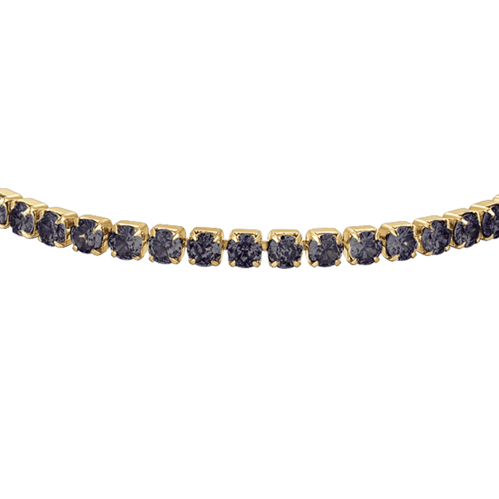 BRACCIALE DONNA TENNIS IN ACCIAIO IP GOLD CON CRISTALLI NERI - Image 2