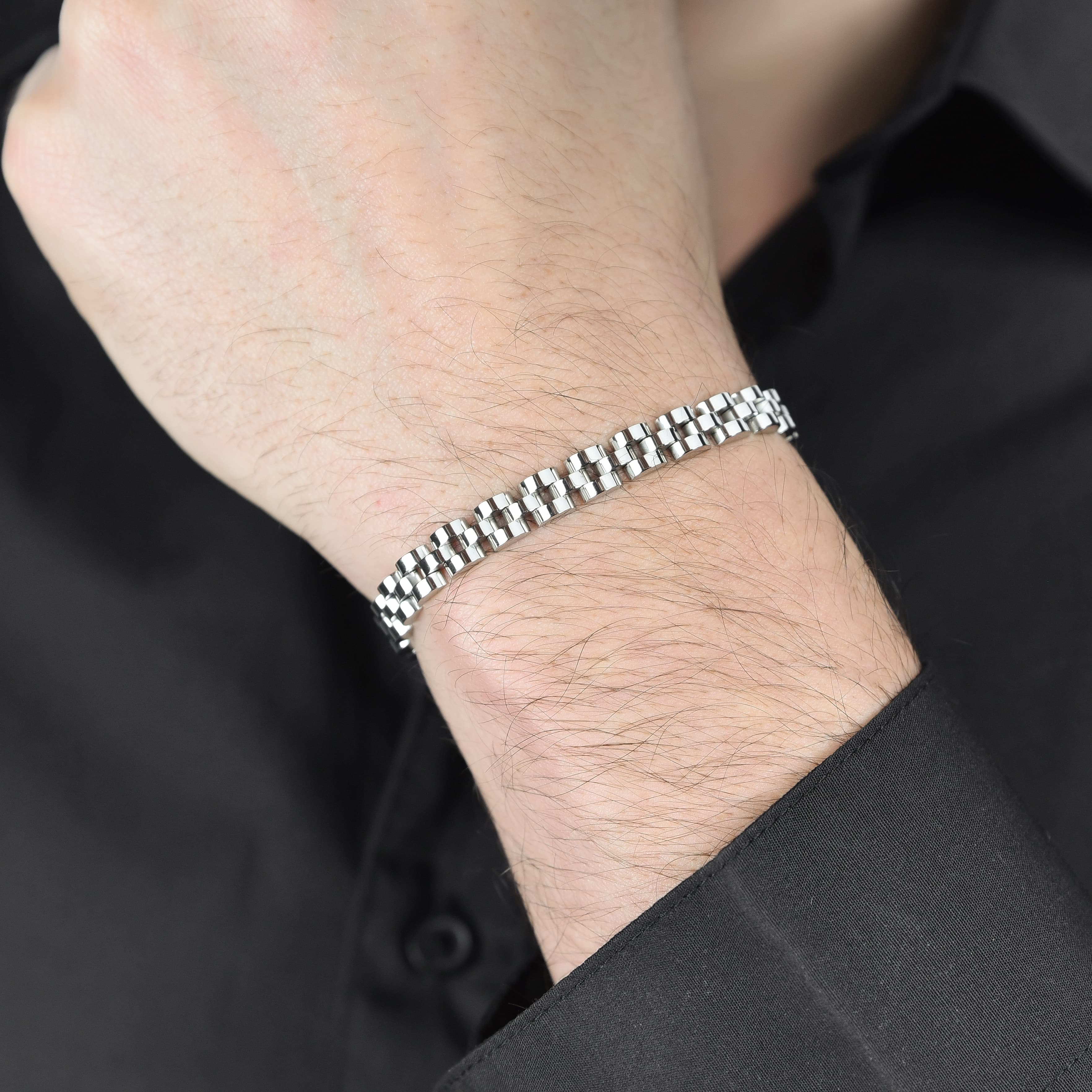 BRACCIALE UOMO IN ACCIAIO CON MOTIVO CENTRALE - Image 2