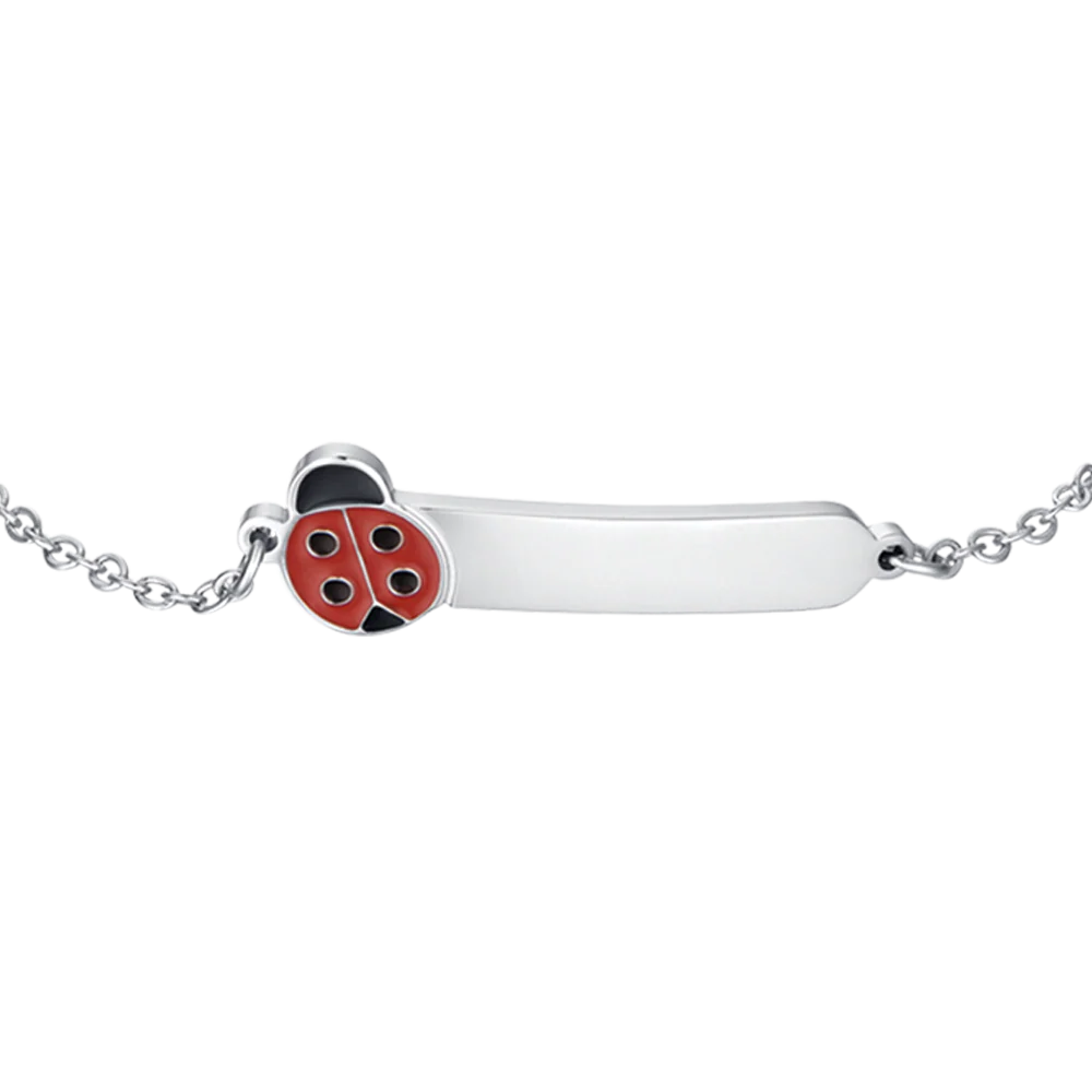 BRACCIALE BAMBINA PERSONALIZZABILE IN ACCIAIO CON COCCINELLA - Image 4