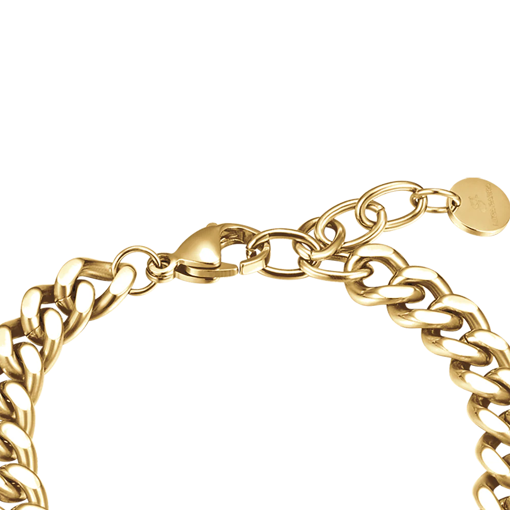 BRACCIALE DONNA IN ACCIAIO DORATO CON ELEMENTO E CRISTALLI BIANCHI - Image 5