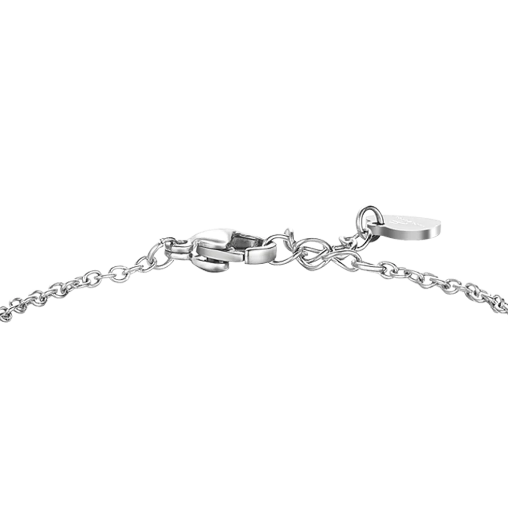 BRACCIALE IN ACCIAIO CON CUORE E CRISTALLO BIANCO - Image 3