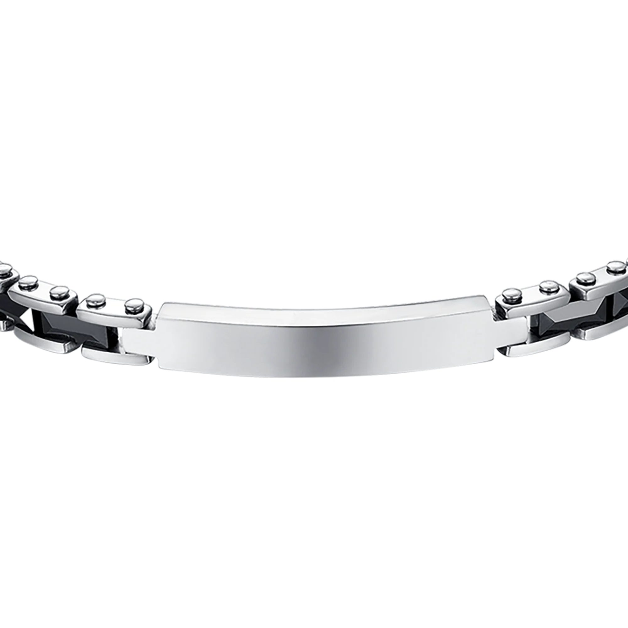 BRACCIALE UOMO IN ACCIAIO CON ELEMENTI IN CERAMICA NERA - Image 4