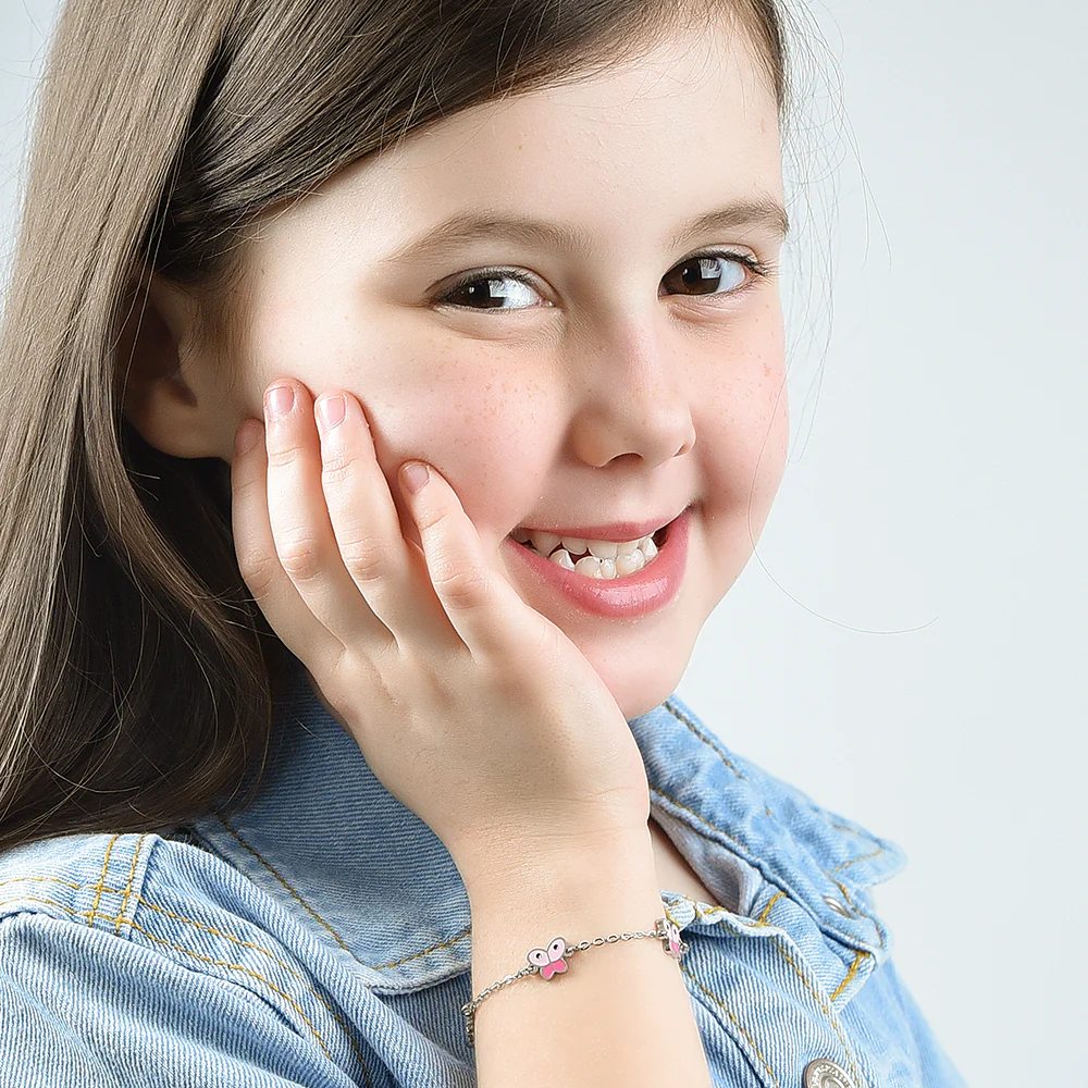 BRACCIALE BAMBINA IN ACCIAIO CON FARFALLE - Image 3