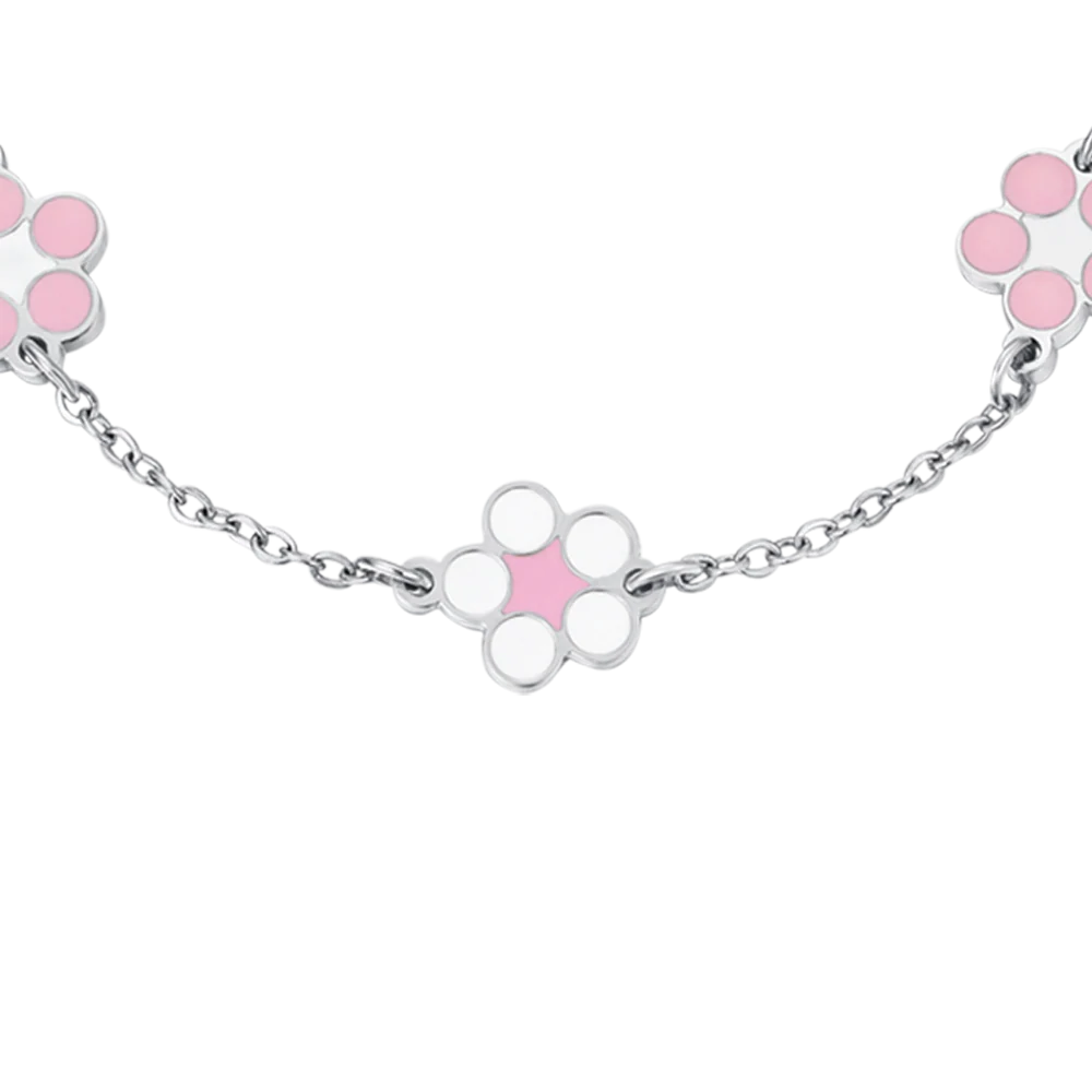 BRACCIALE BAMBINA IN ACCIAIO CON FIORI - Image 4
