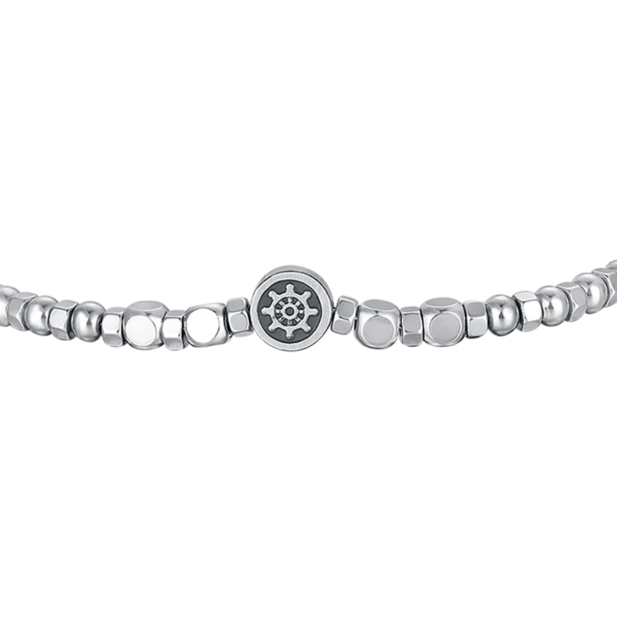 BRACCIALE UOMO IN ACCIAIO CON OCCHIO DI TIGRE E TIMONE - Image 4
