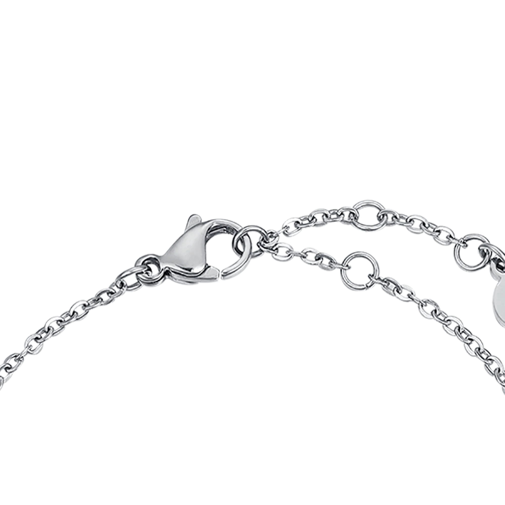 BRACCIALE IN ACCIAIO CON PIETRE ROSA - Image 4