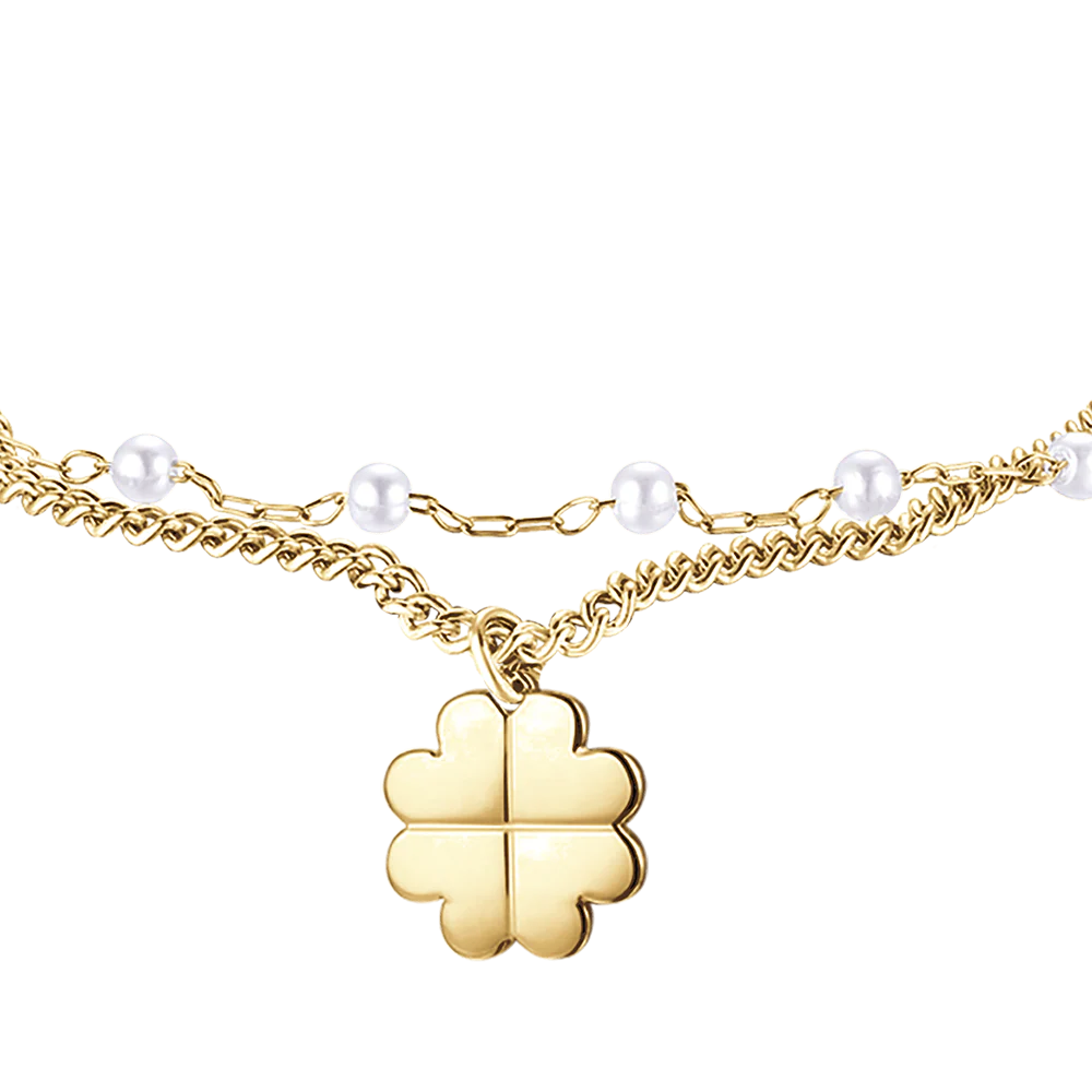 BRACCIALE DONNA IN ACCIAIO IP GOLD CON QUADRIFOGLIO - Image 8