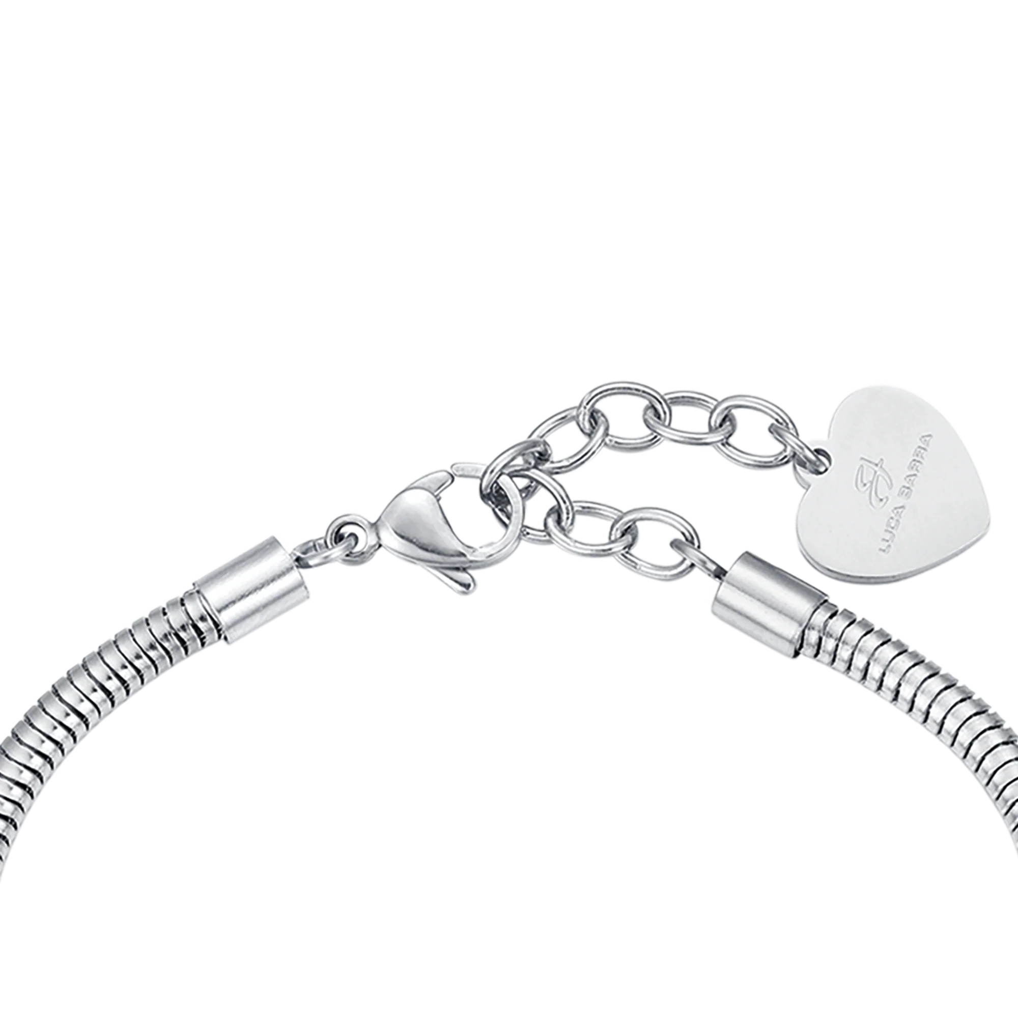 BRACCIALE DONNA IN ACCIAIO CON QUADRIFOGLIO E CRISTALLI BIANCHI - Image 5