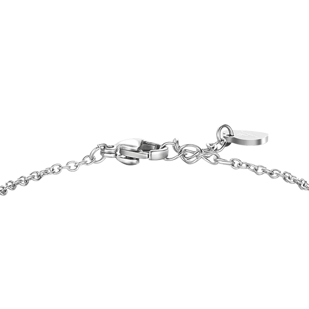 BRACCIALE IN ACCIAIO CON QUADRIFOGLIO E CRISTALLO BIANCO - Image 3