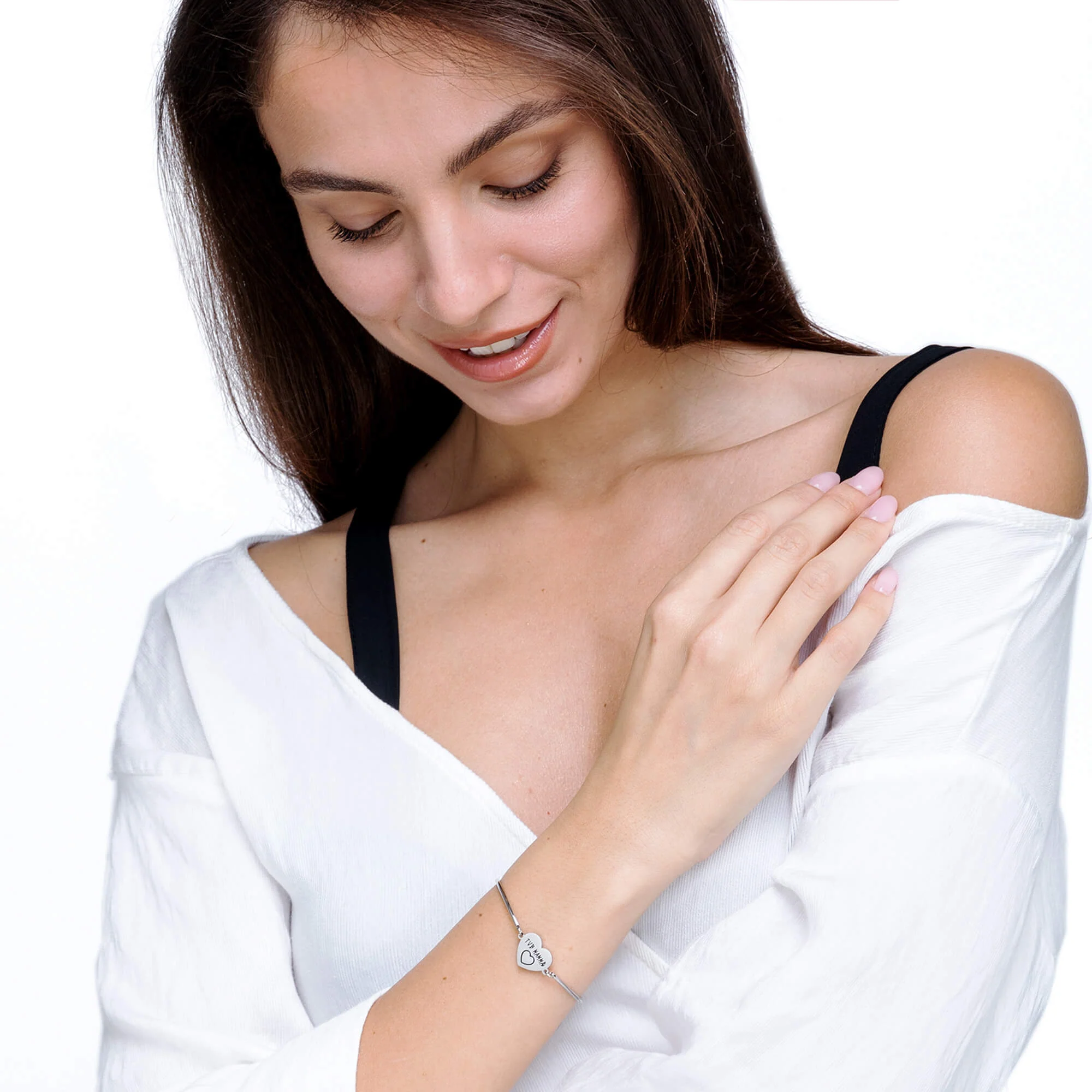 BRACCIALE DONNA IN ACCIAIO CON SCRITTA TVB MAMMA - Image 2