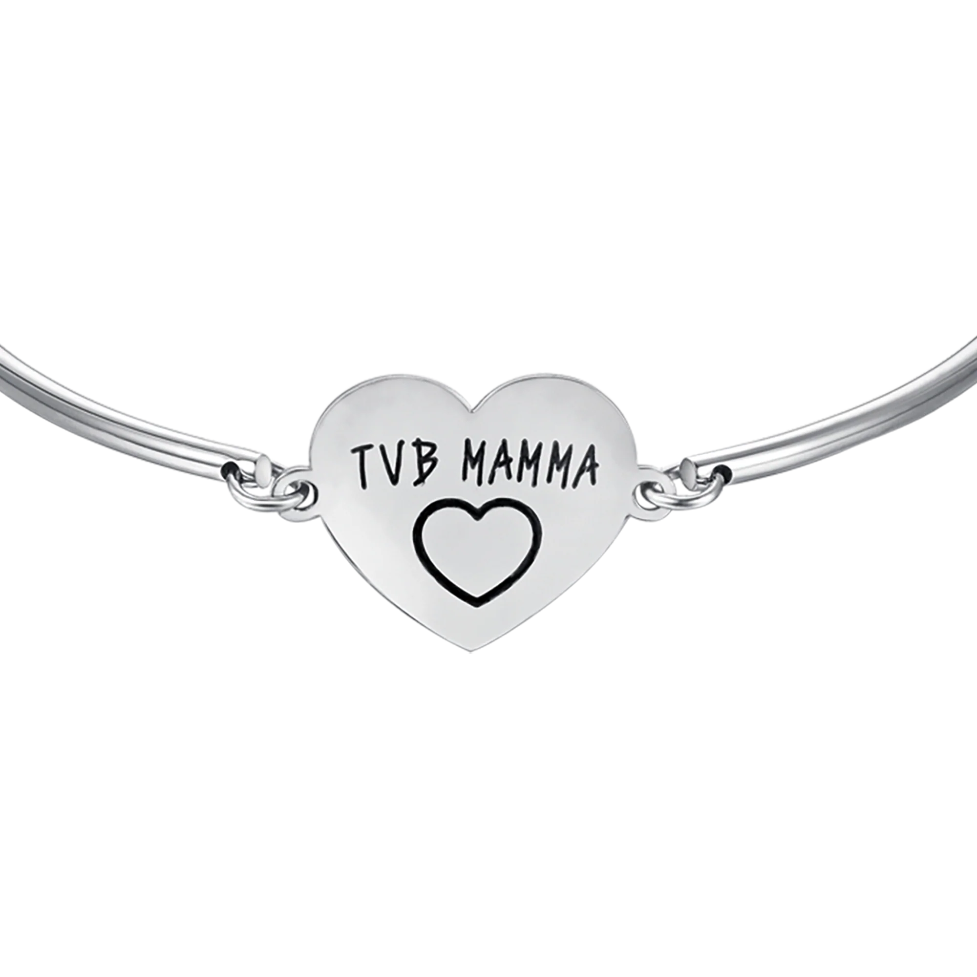BRACCIALE DONNA IN ACCIAIO CON SCRITTA TVB MAMMA - Image 4