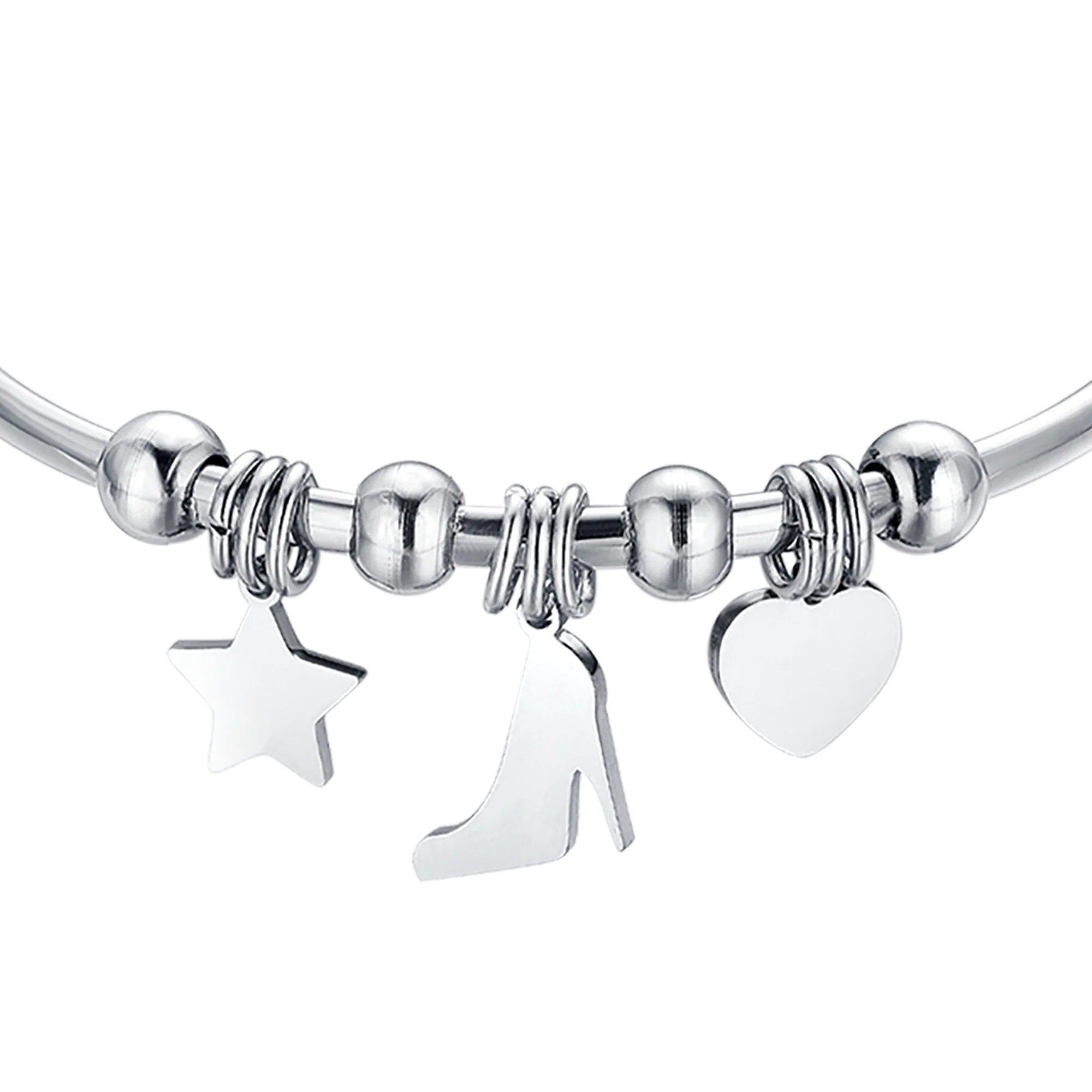 BRACCIALE IN ACCIAIO CON STELLA, SCARPA E CUORE - Image 2