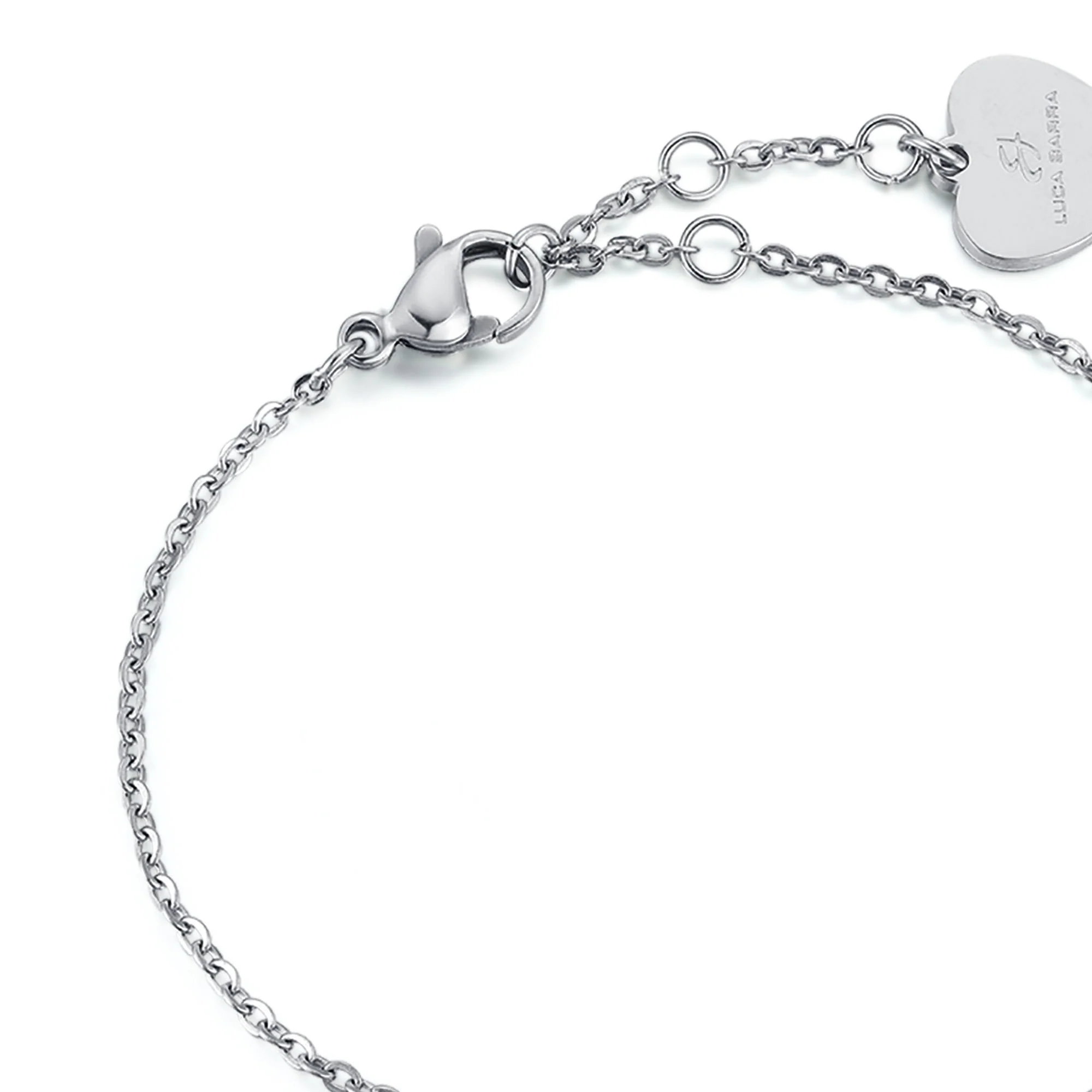 BRACCIALE IN ACCIAIO, CUORE IN ACCIAIO IP ROSE CON GLITTER IP ROSE - Image 2