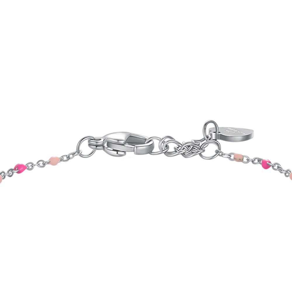 BRACCIALE IN ACCIAIO, CUPCAKE CON SMALTO ROSA E FUCSIA E PIETRE COLORATE - Image 3