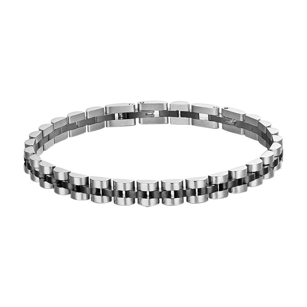 BRACCIALE UOMO IN ACCIAIO DETTAGLIO IP NERO
