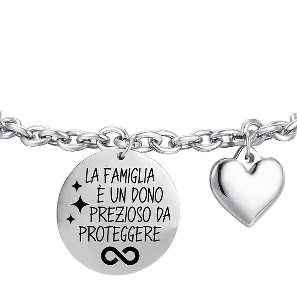 BRACCIALE DONNA IN ACCIAIO LA FAMIGLIA E' UN DONO PREZIOSO DA PROTEGGERE - Image 4
