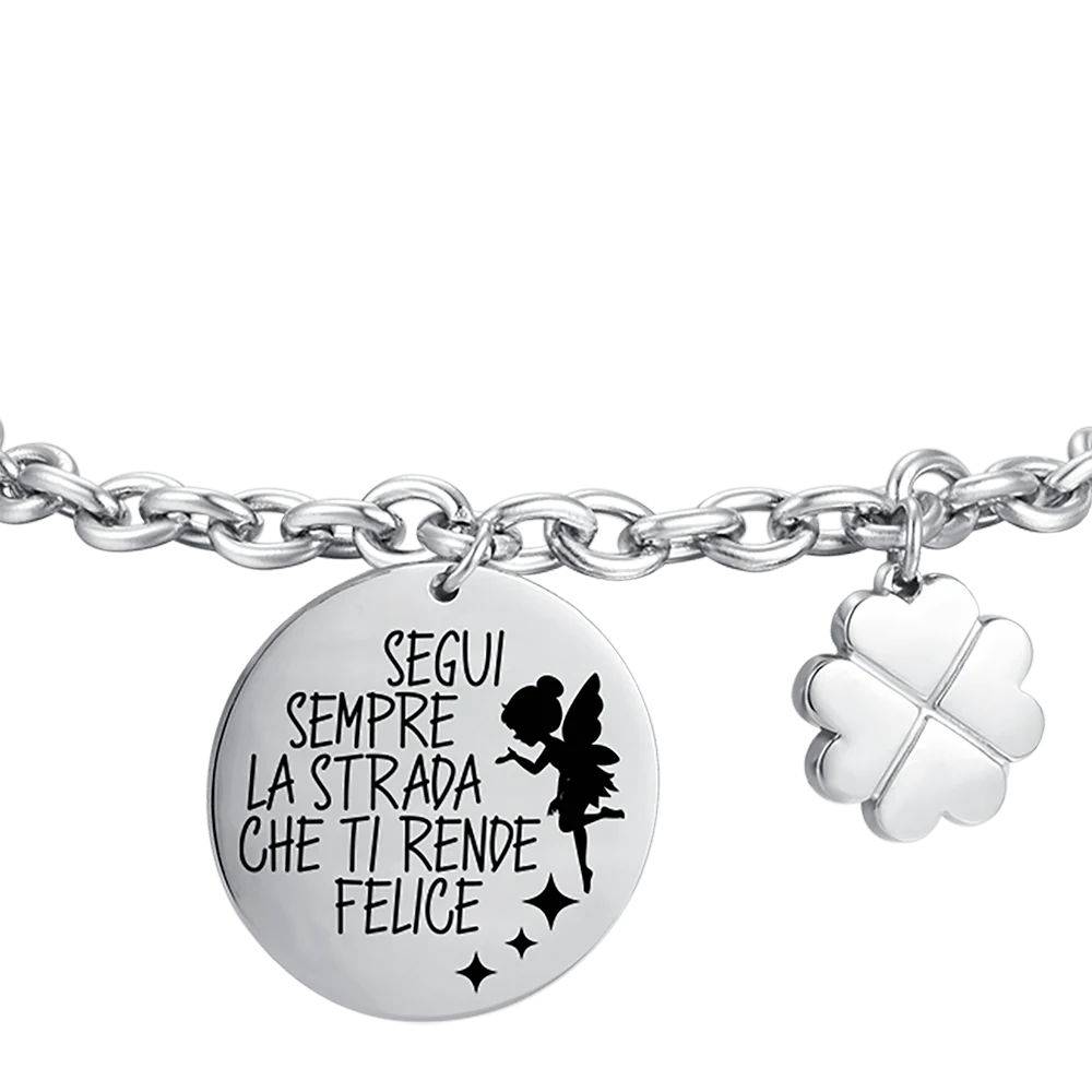 BRACCIALE DONNA IN ACCIAIO SEGUI SEMPRE LA STRADA CHE TI RENDE FELICE - Image 4
