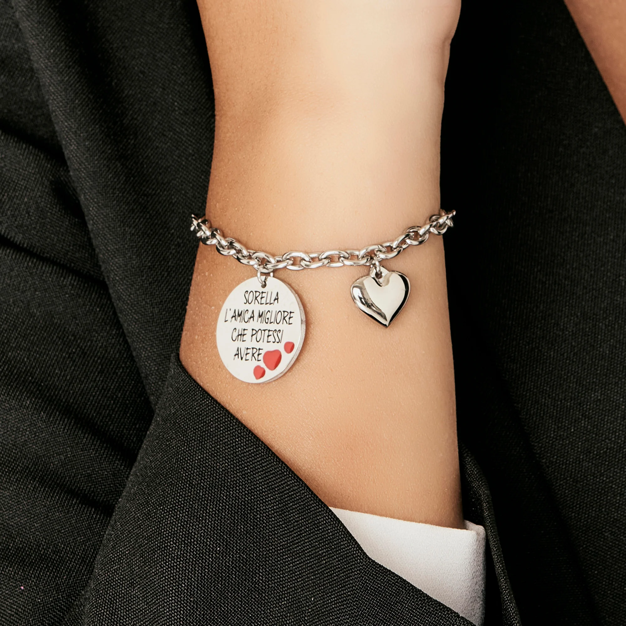 BRACCIALE DONNA IN ACCIAIO SORELLA L'AMICA MIGLIORE CHE POTESSI AVERE - Image 2