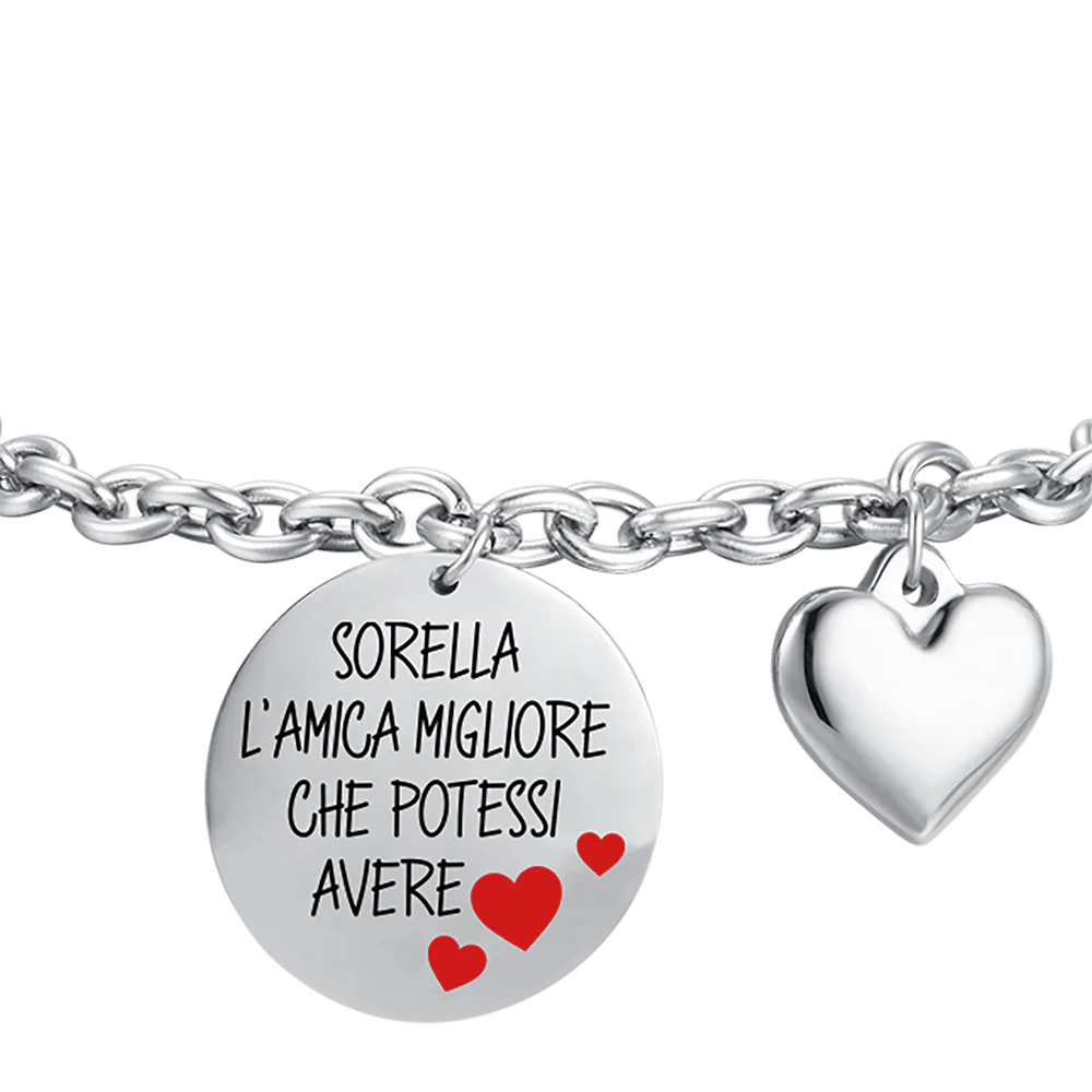 BRACCIALE DONNA IN ACCIAIO SORELLA L'AMICA MIGLIORE CHE POTESSI AVERE - Image 4