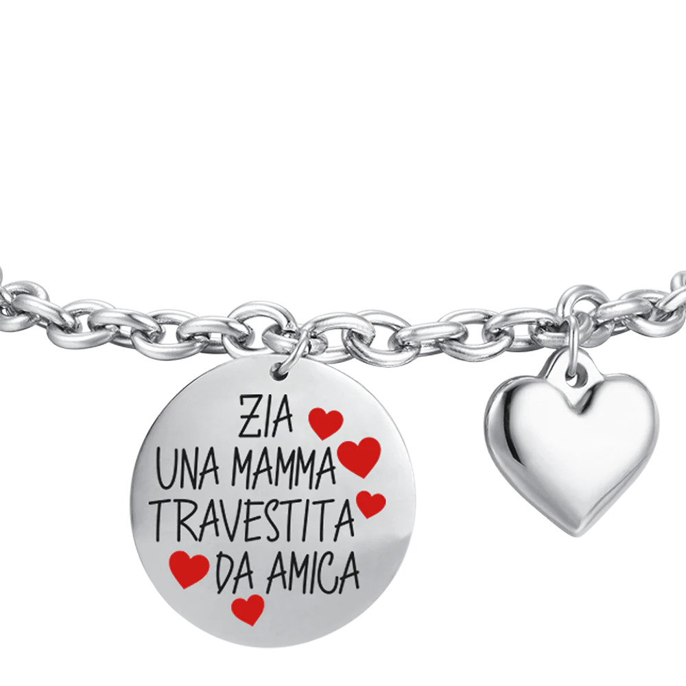 BRACCIALE DONNA IN ACCIAIO ZIA UNA MAMMA TRAVESTITA DA AMICA - Image 4