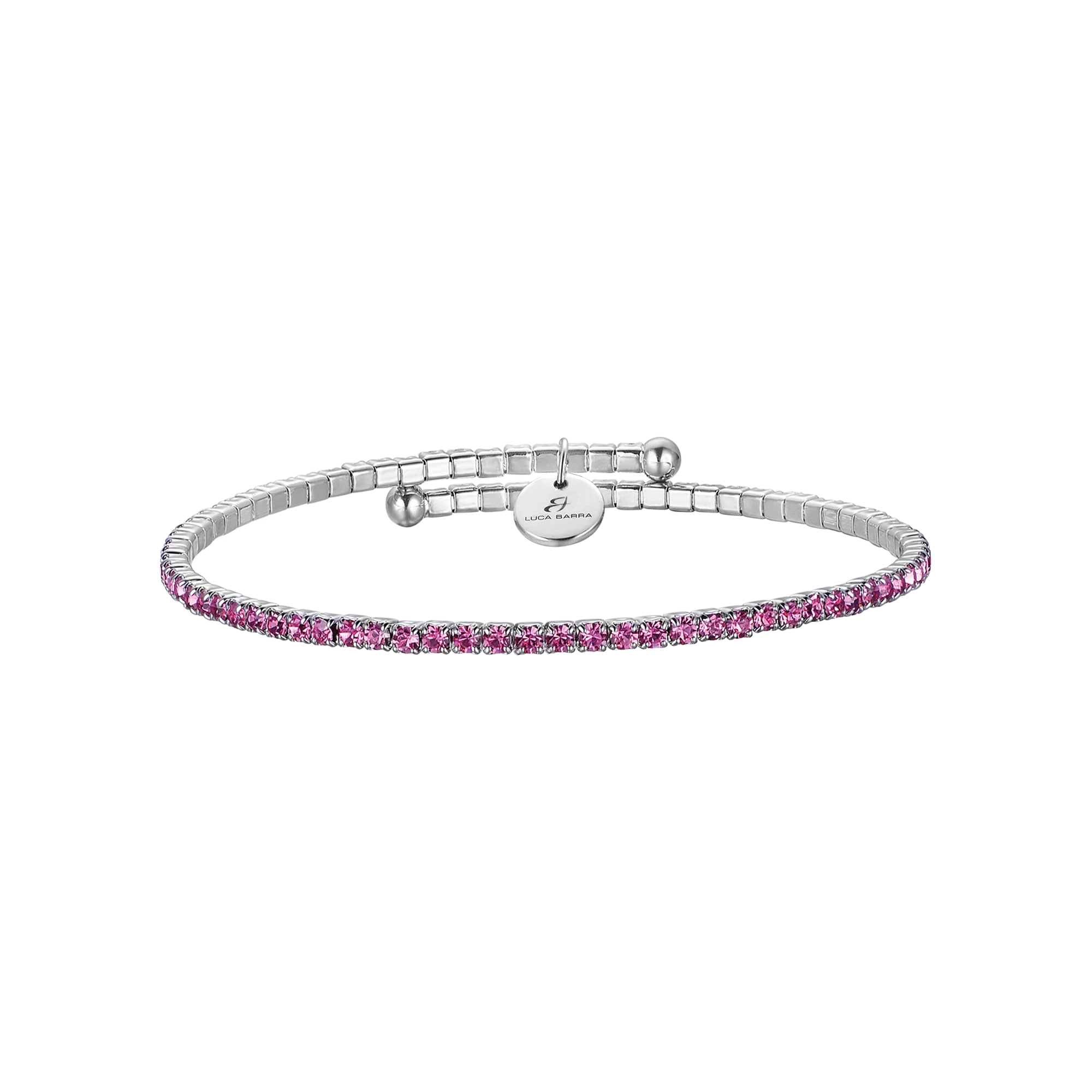 BRACCIALE IN METALLO CON CRISTALLI ROSA SCURO