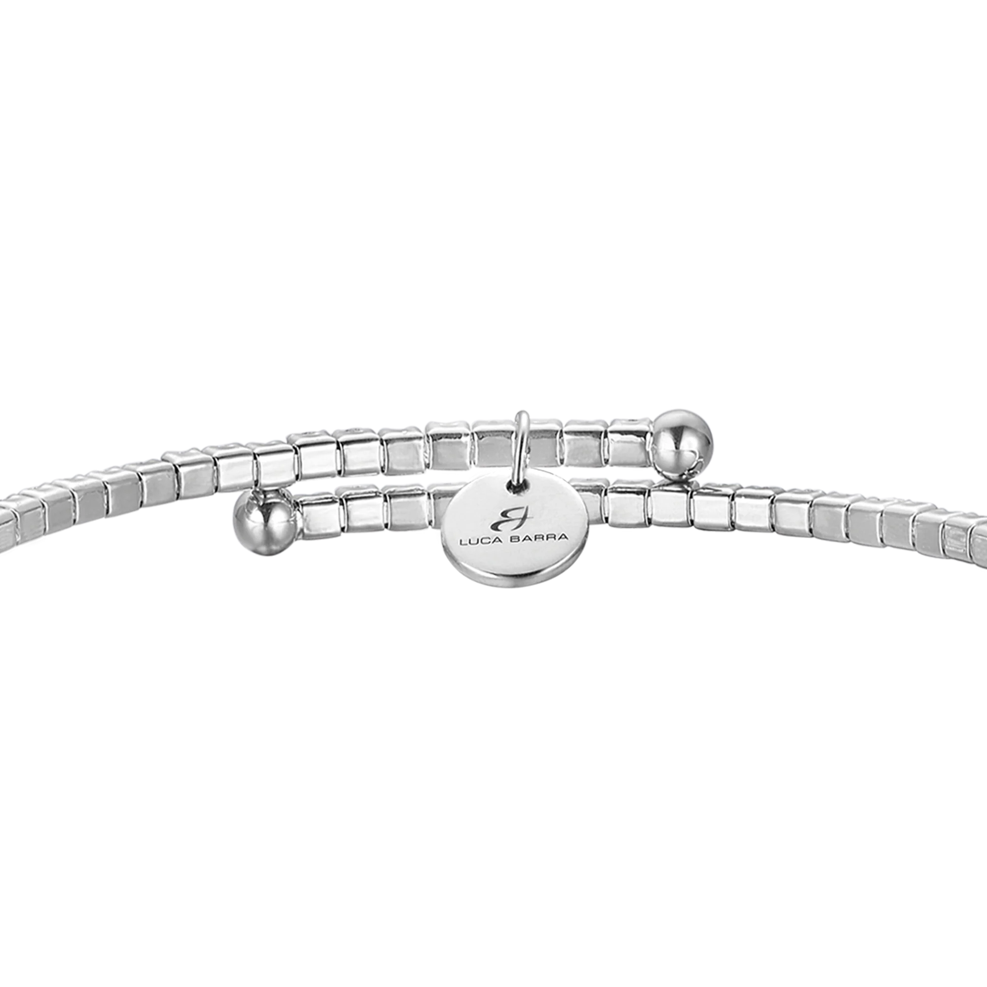 BRACCIALE IN METALLO CON CRISTALLI ROSA SCURO - Image 3