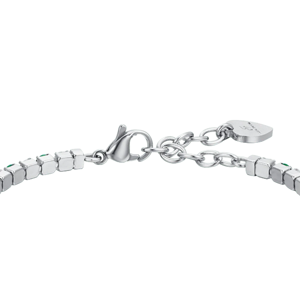 BRACCIALE TENNIS DONNA CRISTALLI VERDI E BIANCHI - Image 5
