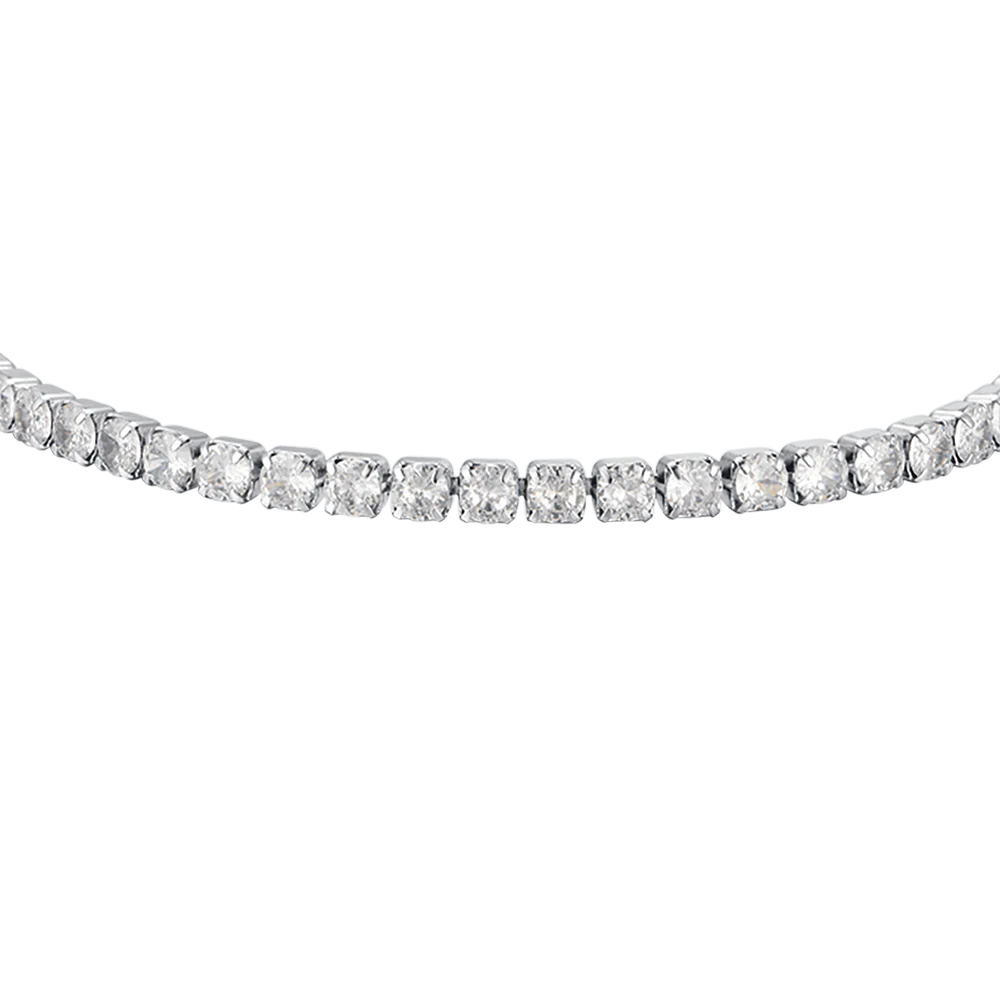 BRACCIALE TENNIS DONNA IN ACCIAIO CON CRISTALLI BIANCHI - Image 4