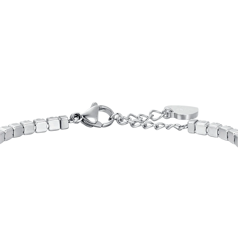 BRACCIALE TENNIS DONNA IN ACCIAIO CON CRISTALLI BIANCHI - Image 5