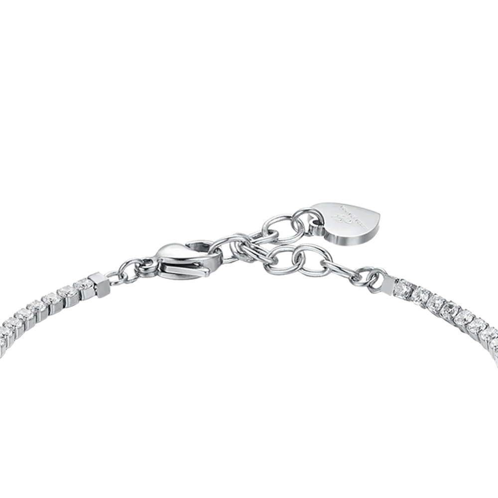 BRACCIALE TENNIS DONNA IN ACCIAIO CON CRISTALLI BIANCHI E STELLE - Image 5