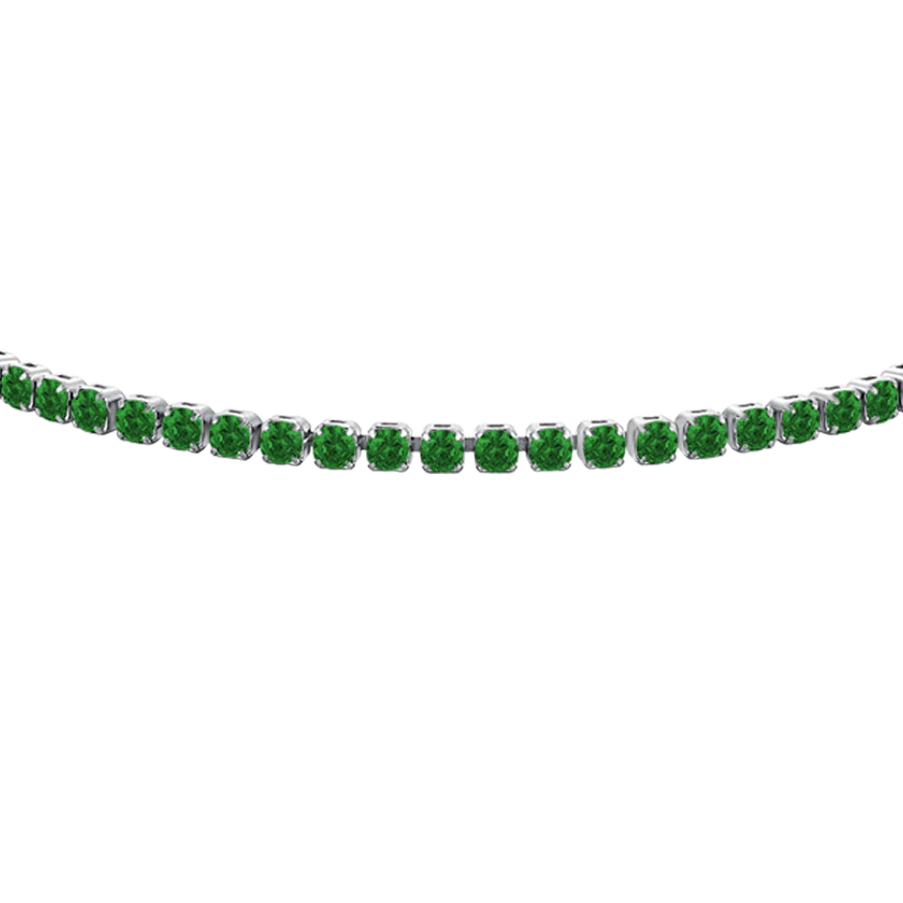 BRACCIALE TENNIS DONNA IN ACCIAIO CON ZIRCONI VERDI - Image 4