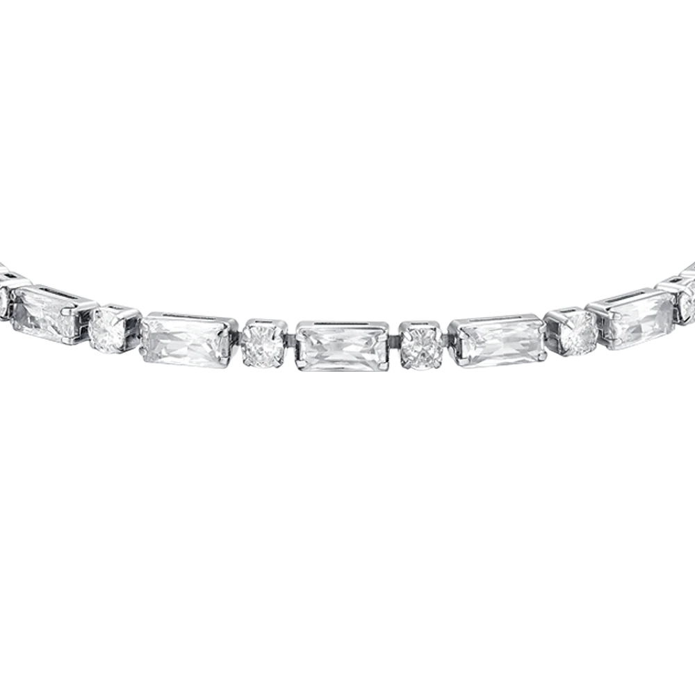 BRACCIALE TENNIS DONNA IN ACCIAIO ZIRCONI BIANCHI - Image 4