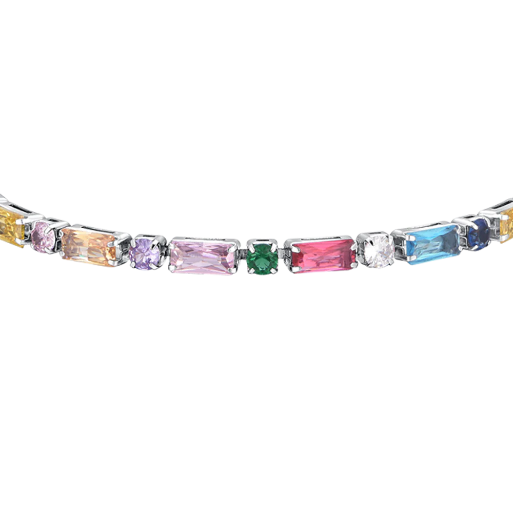 BRACCIALE TENNIS DONNA IN ACCIAIO ZIRCONI MULTICOLOR - Image 4