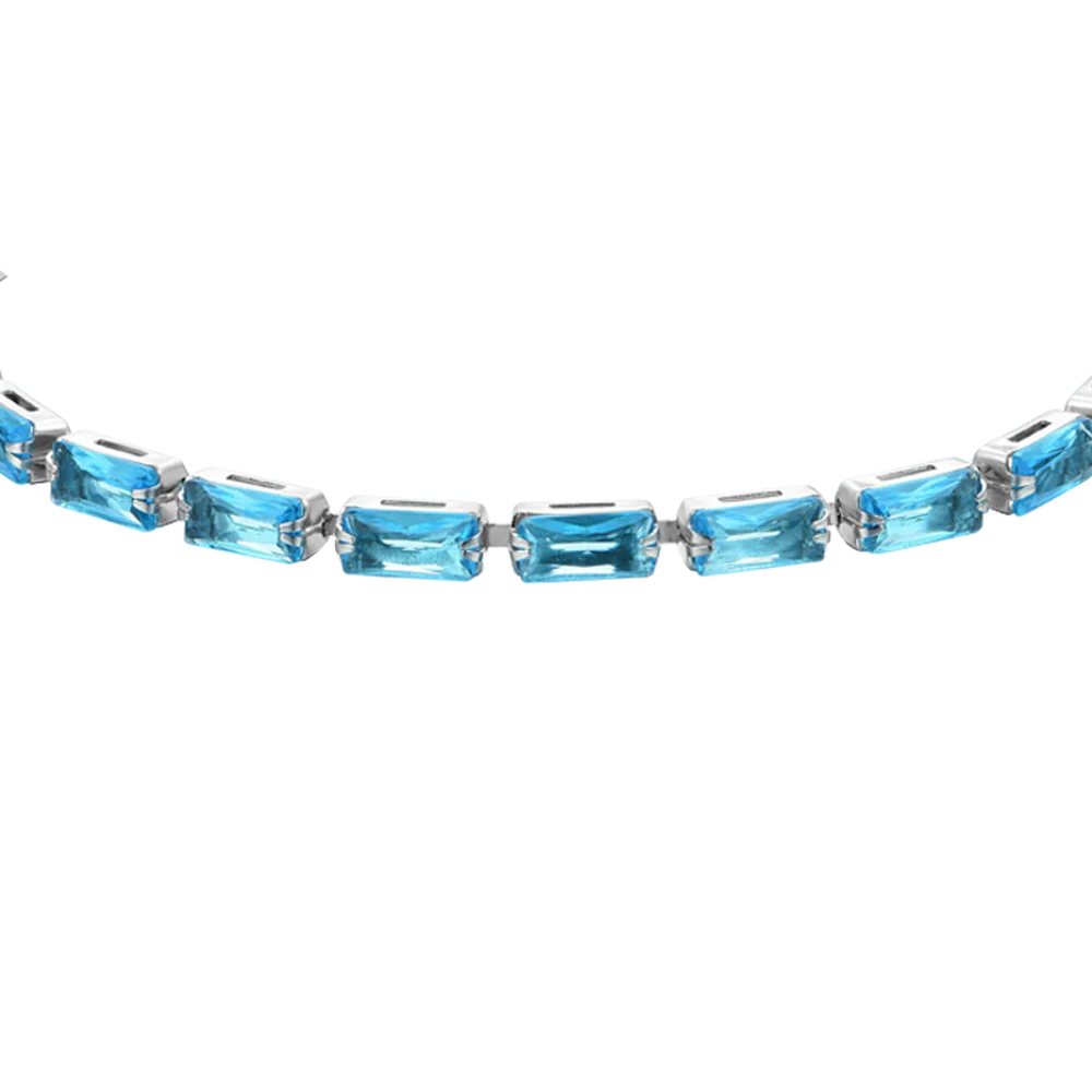 BRACCIALE TENNIS DONNA ZIRCONI BAGUETTE ACQUAMARINA - Image 4