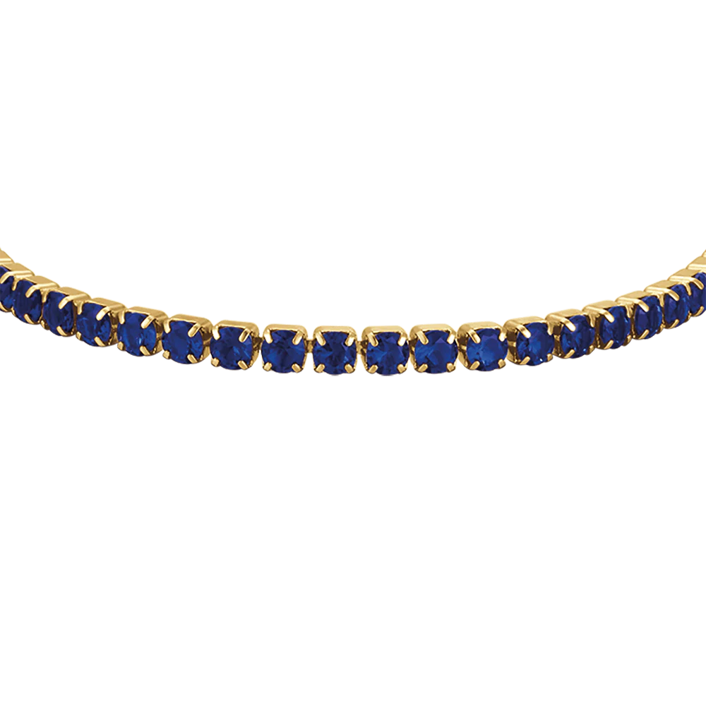BRACCIALE TENNIS DONNAIN ACCIAIO IP GOLD CON CRISTALLI BLU - Image 10