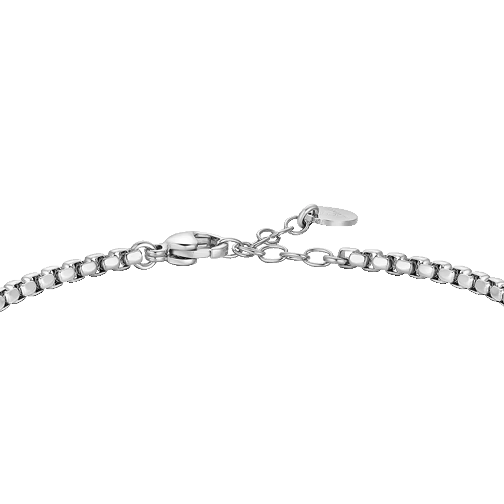 BRACCIALE TENNIS UOMO IN ACCIAIO CON ANCORA IP ROSE E ZIRCONI BLU - Image 5