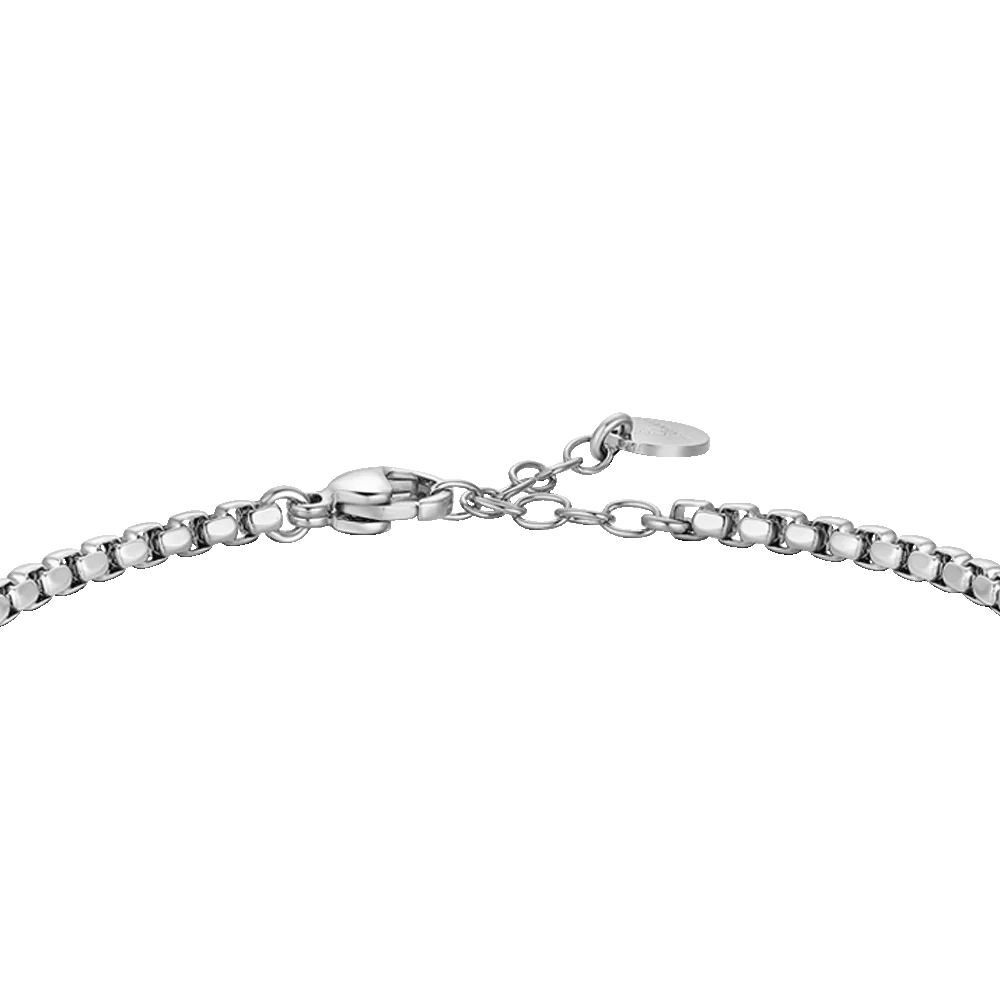 BRACCIALE TENNIS UOMO IN ACCIAIO CON INFINITO IP ROSE E ZIRCONI BIANCHI - Image 5