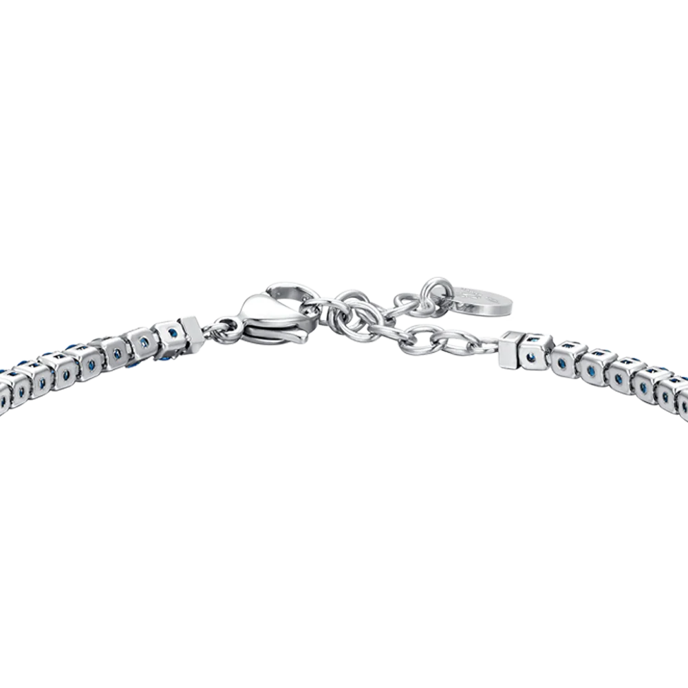BRACCIALE TENNIS UOMO IN ACCIAIO ZIRCONI BLU - Image 5