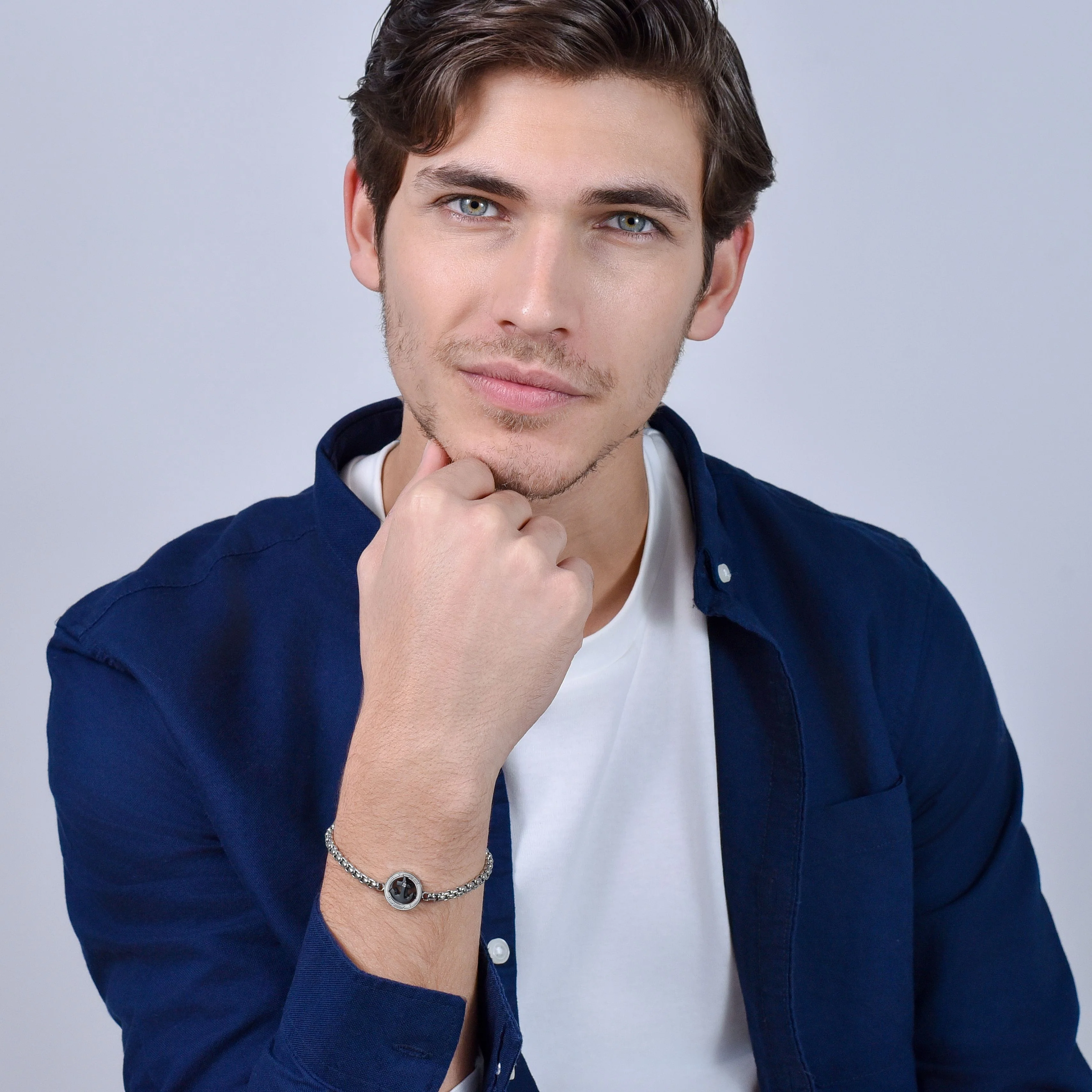 BRACCIALE UOMO IN ACCIAIO ANCORA IP NERO - Image 3