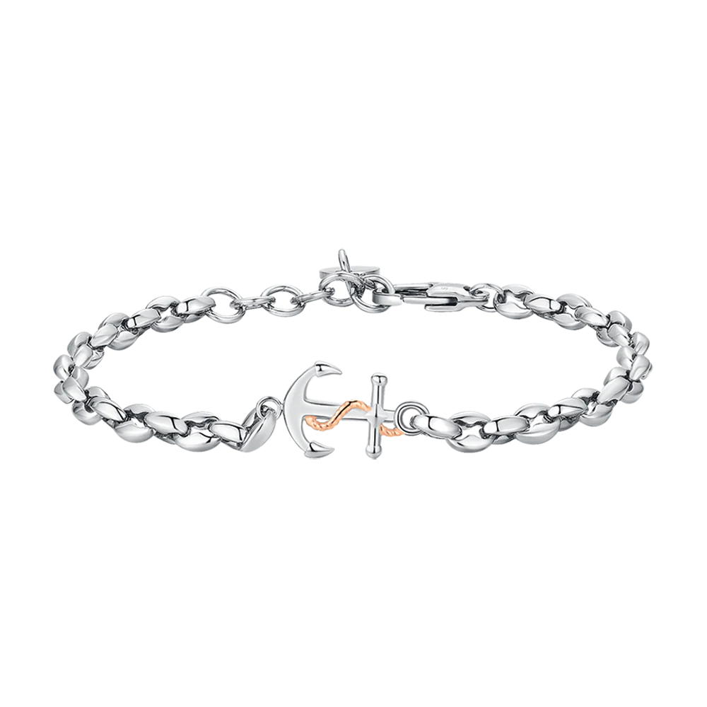 BRACCIALE UOMO IN ACCIAIO CON ANCORA